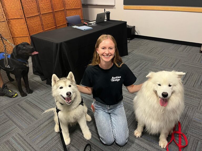 Laika Blue and friends at Berklee College stand